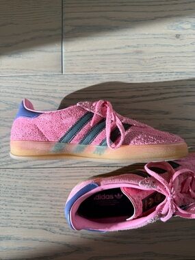 adidas Pink Suede Gazelle with Black Stripes- Rare